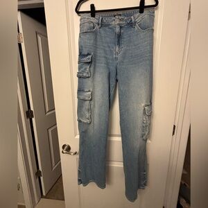 EXPRESS HIGH RISE CARGO JEANS 12R